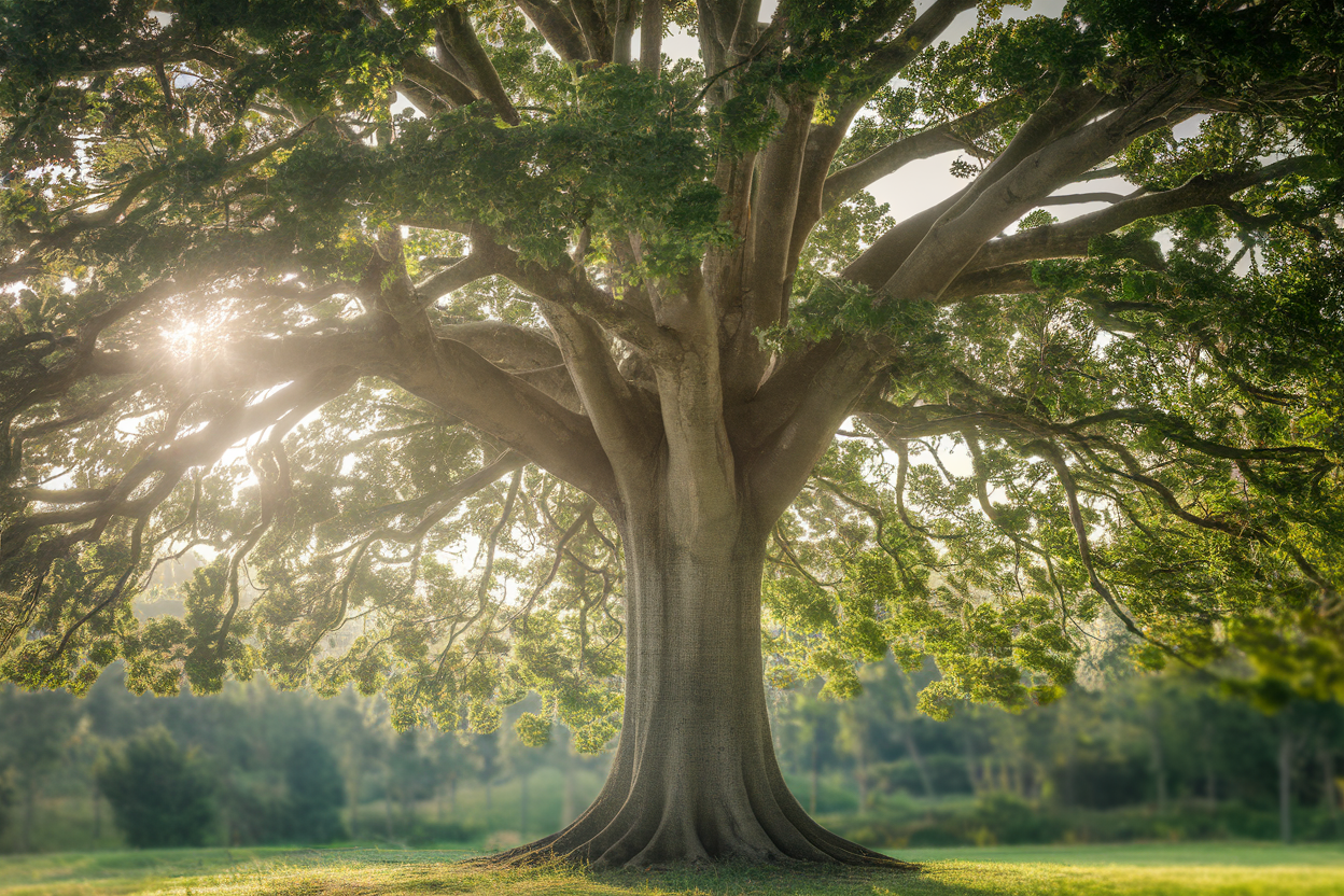 arbre-tronc-massif-canopee-lumiere