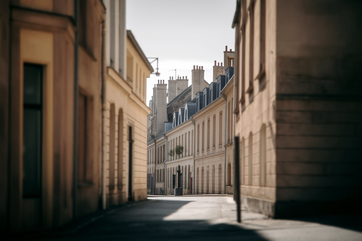 rue-chateaudun-architecture-lumiere-flou